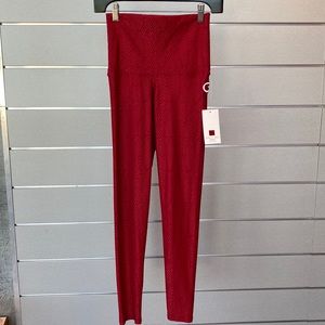 Emily Hsu CycleBar - Jacquard Snake Legging - Ruby - Medium - NWT